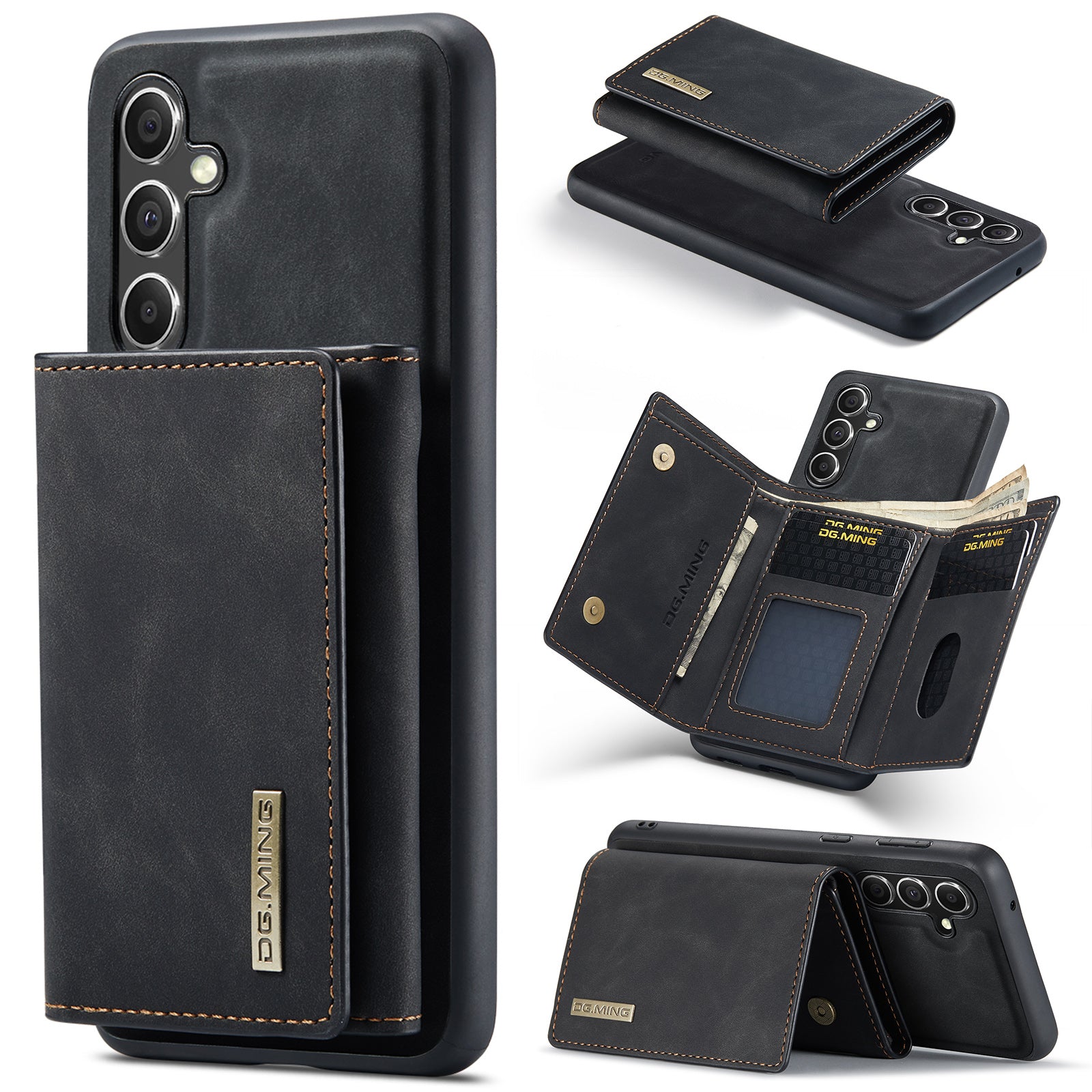 DG.MING M1 Series for Samsung Galaxy A35 5G Case Detachable Card Holder Leather Coating Phone Cover DG.MING M1 Series for Samsung Galaxy A35 5G Case Detachable Card Holder Leather Coating Phone Cover